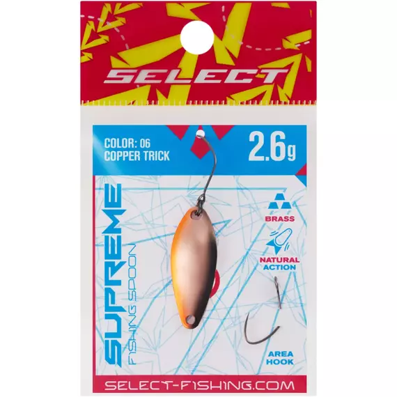 Блешня Select Supreme 2.6g 30mm #06 Copper Trick, Вага блешні: 2.6, Колір блешні: #06 Copper Trick, фото , изображение 2